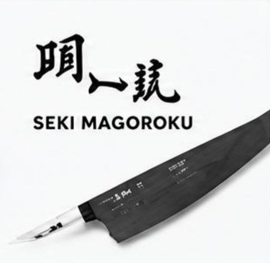 Seki Magoroku brand – black Damascus knife
