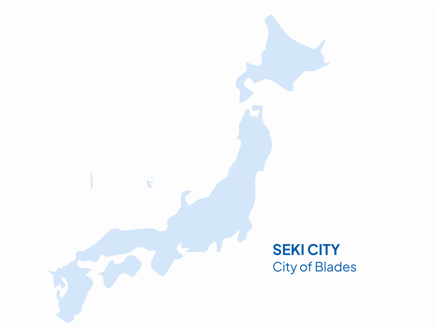 Map of Japan highlighting Seki City, the city of blades