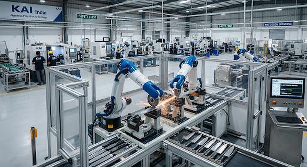 Robotic production line at the KAI India factory in Neemrana
